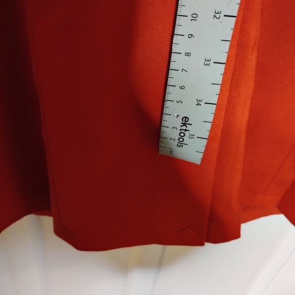 ASHRO 2PC Red Coral Dress & Bell Sleeve Floral Red Coral Black Gold Jacket 8 - Picture 12 of 14